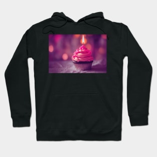 Cute delicious cupcake design with candle Hoodie
